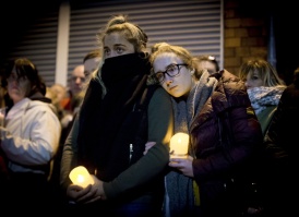A vigil is held Cluan Place where Ian Ogle was murdered on January 30th 2019 (Photo by Kevin Scott for Belfast Telegraph)