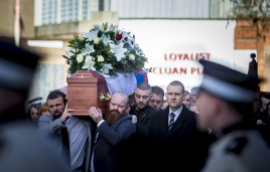 The funeral of Ian Ogle takes place in east Belfast on February 4th 2019 (Photo by Kevin Scott for Belfast Telegraph)