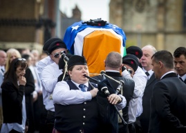 The funeral of INLA man Martin McElkerney takes place in Divis, west Belfast on May 23rd 2019 (Photo by Kevin Scott for Belfast Telegraph)